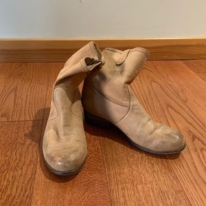 Otbt blond midi slouchy boots